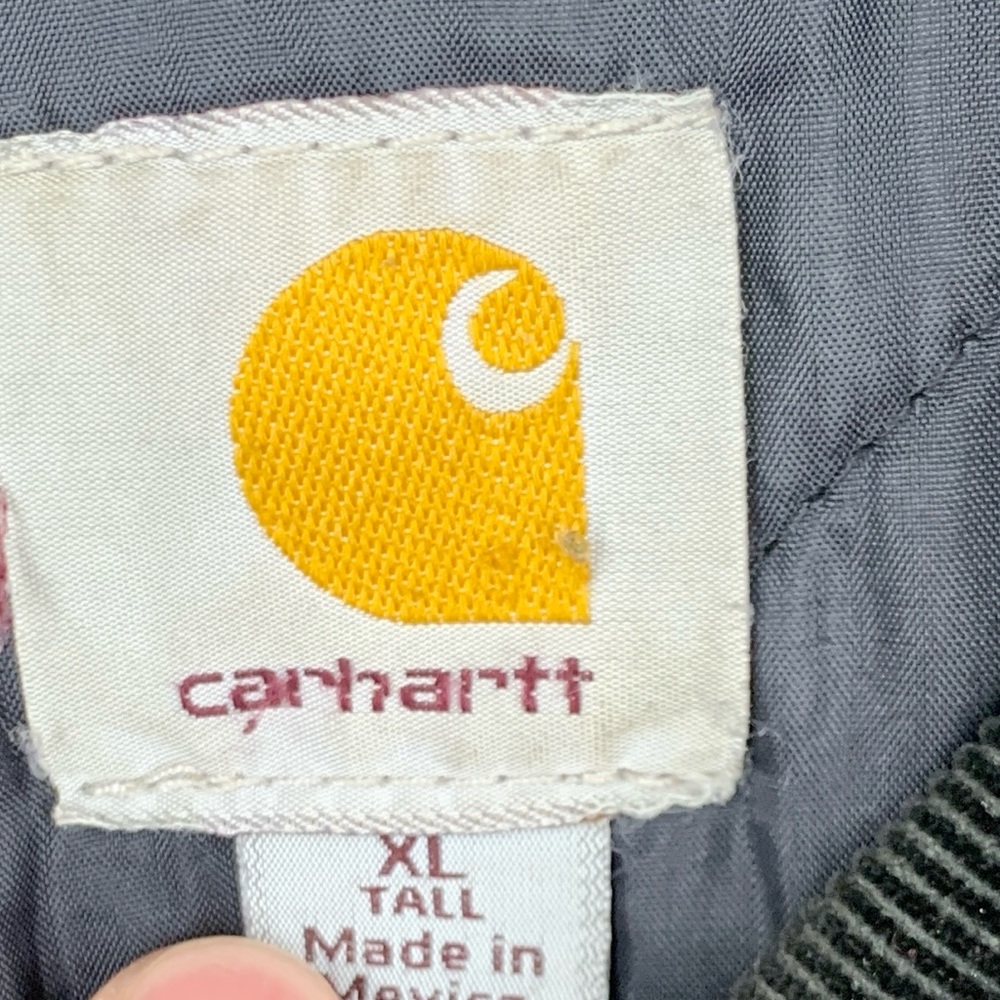 Carhartt Men Size XL TALL Jacket J22 DKB Coat Distressed RIPPED Brown Canvas - Picture 12 of 13